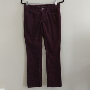 LOFT Modern Straight Corduroy Pants Burgundy 26/2P